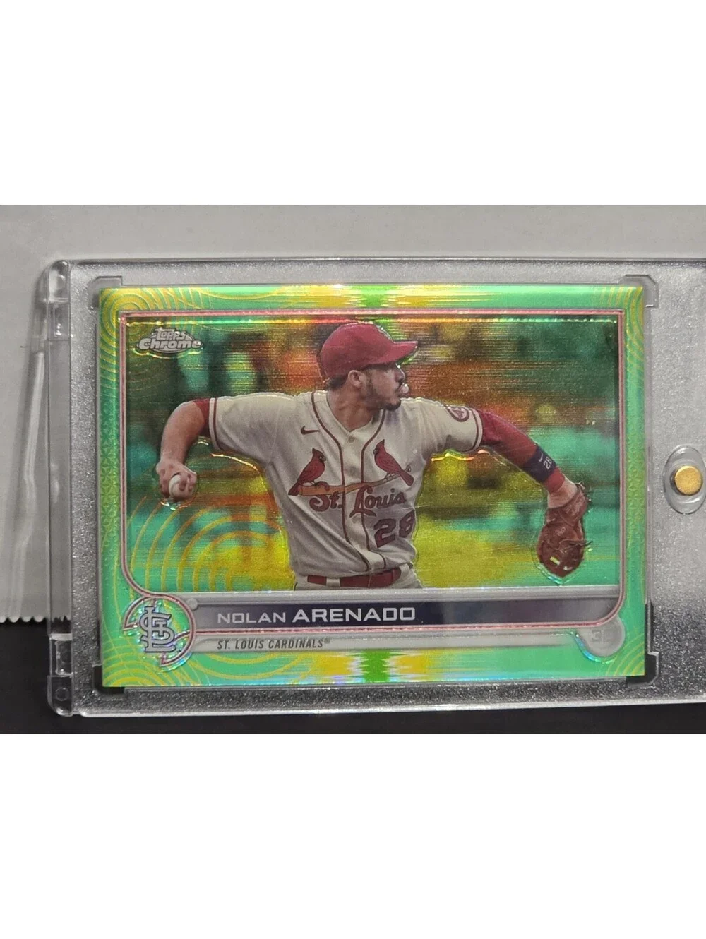 Nolan Arenado 2022 Topps Chrome Green Yellow Sonic Refractor Cardinals 68 /99
